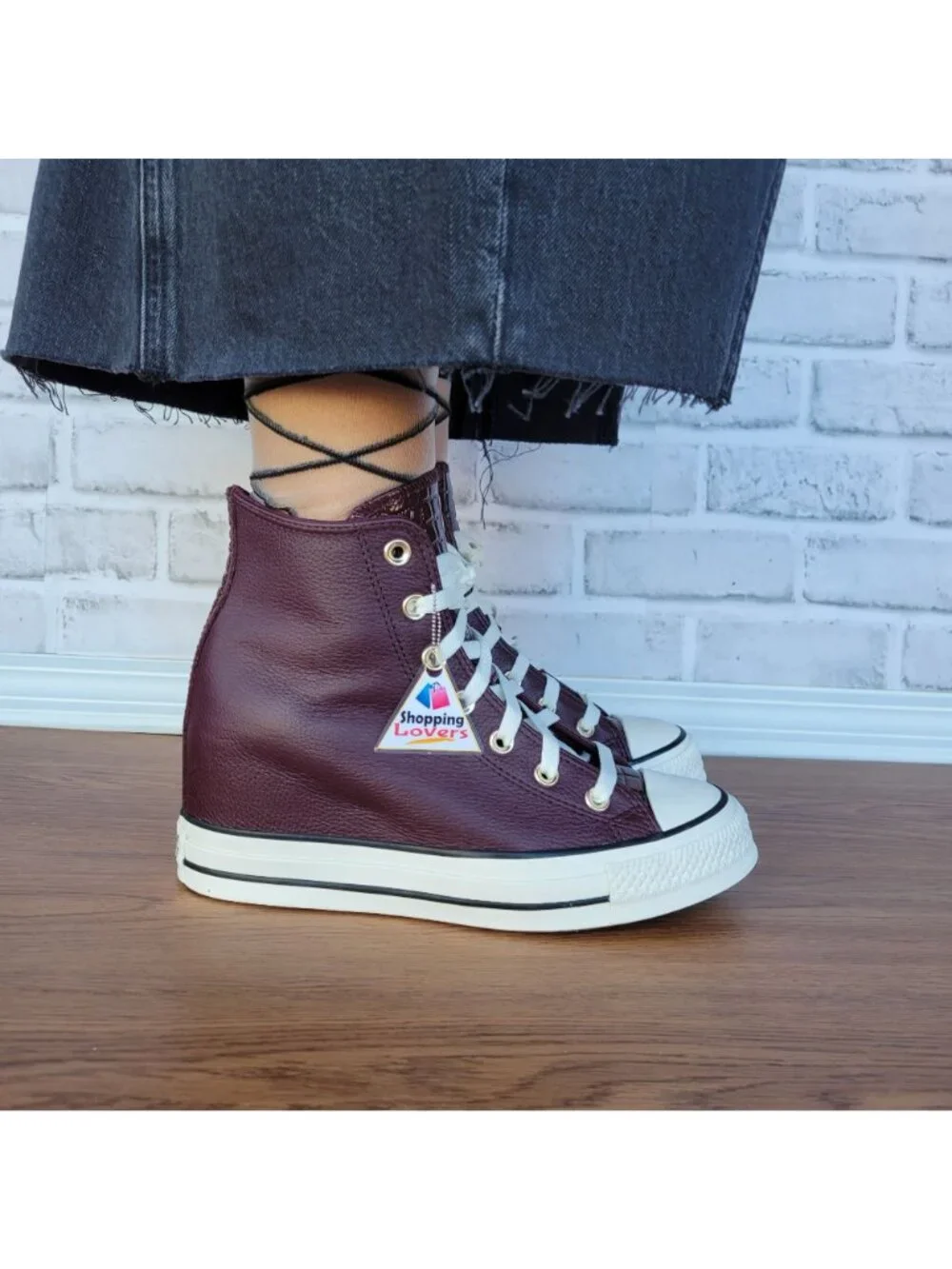 ❤️Converse Chuck Taylor All Star Wedge 8.5 Womens Shoes Sneaker Burgundy A12349C - Picture 3 of 13